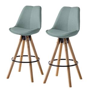 Sedia da bar ALEDAS Tessuto Cors: grigio menta - Set da 2