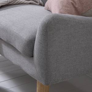 Diningsofa Kamma (2-Sitzer) Webstoff / Eiche massiv - Hellgrau / Eiche