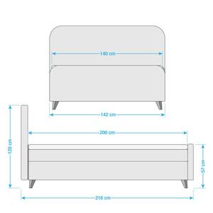 Boxspring Nordic geweven stof - 140 x 200cm - H2 zacht