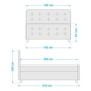 Boxspringbett Nordic Webstoff - 140 x 200cm - H2