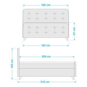 Boxspringbett Nordic Webstoff - 160 x 200cm - H3