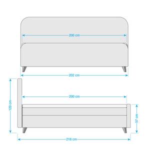 Boxspringbett Nordic Webstoff - 200 x 200cm - H3