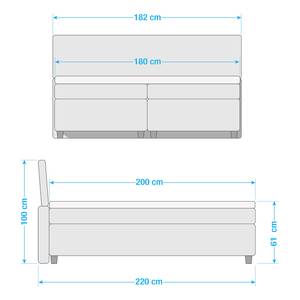 Boxspringbett Color Box Webstoff - 180 x 200cm - H2