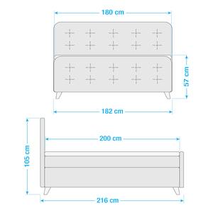 Boxspringbett Nordic Webstoff - 180 x 200cm - H2