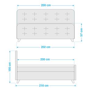 Boxspring Nordic geweven stof - 200 x 200cm - H2 zacht