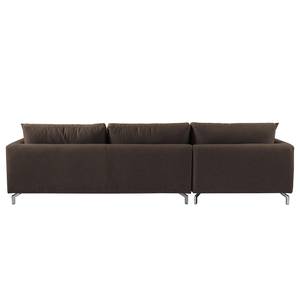 Ecksofa Mailín Webstoff Espresso - Longchair davorstehend links