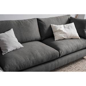 Ecksofa Mailín Webstoff Basalt - Longchair davorstehend rechts