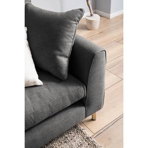 Ecksofa Mailín Webstoff Basalt - Longchair davorstehend rechts