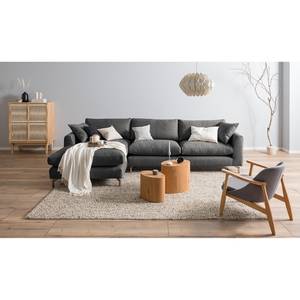 Ecksofa Mailín Webstoff Basalt - Longchair davorstehend links