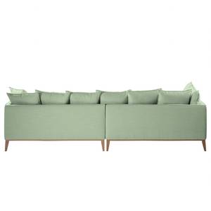 Ecksofa XL Lavina Webstoff Stoff Moretey: Mint - Ottomane davorstehend links