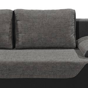 Dauerschlafsofa Trepang Strukturstoff / Flachgewebe - Schwarz / Grau