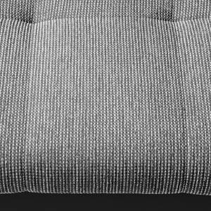 Canapé panoramique Puntiro Imitation cuir / Tissu structuré - Cuir synthétique Lilo / Tissu structuré Satur: Noir / Platine - Méridienne courte à droite / longue à gauche (vue de face)