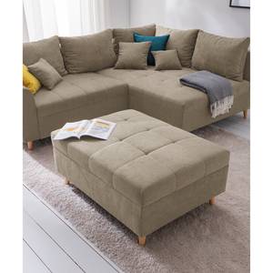 Ecksofa Capstone Microfaser - Microfaser Sole: Taupe - Ottomane davorstehend rechts - Mit Hocker