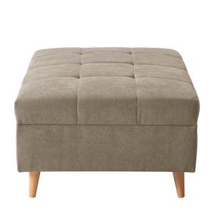 Ecksofa Capstone Microfaser - Microfaser Sole: Taupe - Ottomane davorstehend rechts - Mit Hocker