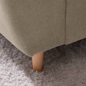 Ecksofa Capstone Microfaser - Microfaser Sole: Taupe - Ottomane davorstehend rechts - Mit Hocker