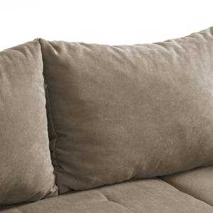 Ecksofa Capstone Microfaser - Microfaser Sole: Taupe - Ottomane davorstehend rechts - Mit Hocker