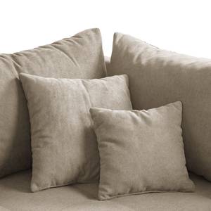 Ecksofa Capstone Microfaser - Microfaser Sole: Taupe - Ottomane davorstehend rechts - Mit Hocker