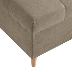 Ecksofa Capstone Microfaser - Microfaser Sole: Taupe - Ottomane davorstehend rechts - Mit Hocker