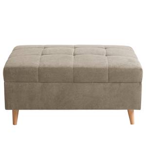 Ecksofa Capstone Microfaser - Microfaser Sole: Taupe - Ottomane davorstehend links - Mit Hocker