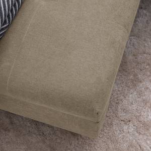 Ecksofa Capstone Microfaser - Microfaser Sole: Taupe - Ottomane davorstehend links - Mit Hocker