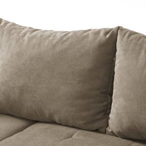 Ecksofa Capstone Microfaser - Microfaser Sole: Taupe - Ottomane davorstehend links - Mit Hocker