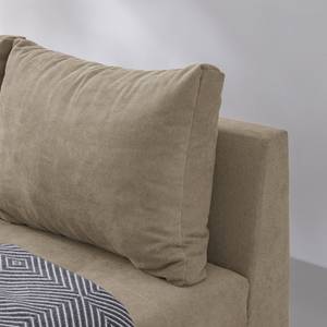 Ecksofa Capstone Microfaser - Microfaser Sole: Taupe - Ottomane davorstehend rechts - Ohne Hocker