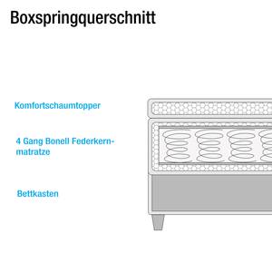 Boxspringbett Finnea (inkl. Bettkasten) Webstoff - Grau