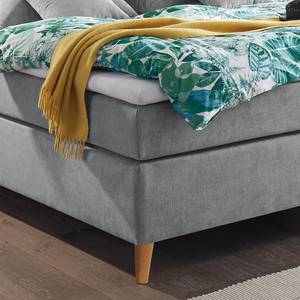 Letto boxspring Campile (con topper) Tessuto - Color grigio chiaro