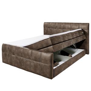 Letto boxspring Colider Microfibra - Marrone