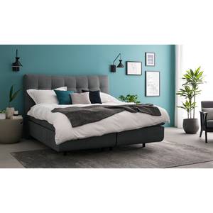 Letto boxspring Maum I Microfibra - Grigio scuro