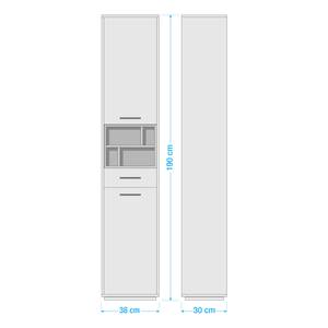 Hochschrank Guardo Weiß / Wildeiche Dekor - Weiß