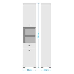 Hochschrank Wyntoon Hochglanz Weiß / Beton Dekor