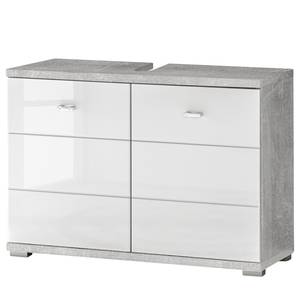 Wastafelonderkast Wyntoon Hoogglans wit/Concrete look - Breedte: 80 cm