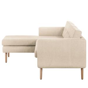 Ecksofa Croom Webstoff - Webstoff Polia: Kaschmir - Longchair davorstehend links - Ohne Hocker