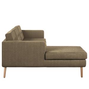 Ecksofa Croom Webstoff Polia: Havanna - Longchair davorstehend links - Ohne Hocker