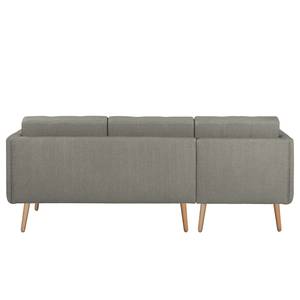 Ecksofa Croom Webstoff - Webstoff Polia: Fango - Longchair davorstehend links - Ohne Hocker