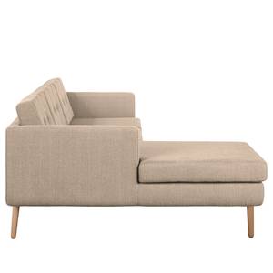 Ecksofa Croom Webstoff Polia: Cappuccino - Longchair davorstehend links - Ohne Hocker