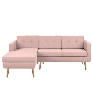 Ecksofa Croom Webstoff - Webstoff Polia: Mauve - Longchair davorstehend links - Ohne Hocker