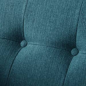 Hoekbank Croom geweven stof - Geweven stof Polia: Jeansblauw - Longchair vooraanzicht links - Zonder hocker