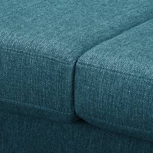 Ecksofa Croom Webstoff Polia: Jeansblau - Longchair davorstehend links - Ohne Hocker