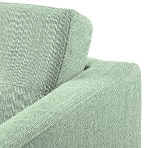 Ecksofa Croom Webstoff - Webstoff Polia: Mintgrau - Longchair davorstehend links - Ohne Hocker