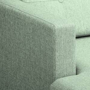 Ecksofa Croom Webstoff Polia: Mintgrau - Longchair davorstehend links - Ohne Hocker