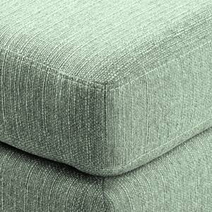 Ecksofa Croom Webstoff Polia: Mintgrau - Longchair davorstehend links - Ohne Hocker