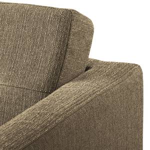 Ecksofa Croom Webstoff - Webstoff Polia: Havanna - Longchair davorstehend rechts - Ohne Hocker