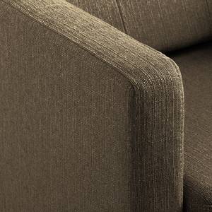 Ecksofa Croom Webstoff - Webstoff Polia: Havanna - Longchair davorstehend rechts - Ohne Hocker