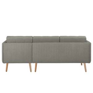 Ecksofa Croom Webstoff - Webstoff Polia: Fango - Longchair davorstehend rechts - Ohne Hocker