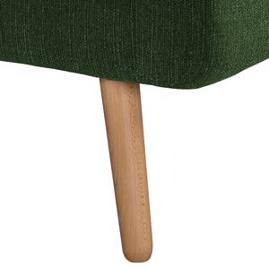 Canapé d’angle Croom Tissu - Tissu Polia: Vert vieilli - Méridienne courte à droite (vue de face) - Sans repose-pieds