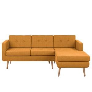 Ecksofa Croom Webstoff - Webstoff Polia: Bisquit - Longchair davorstehend rechts - Ohne Hocker