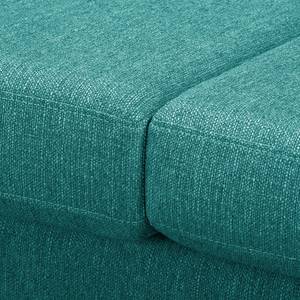 Ecksofa Croom Webstoff - Webstoff Polia: Petrol - Longchair davorstehend rechts - Ohne Hocker