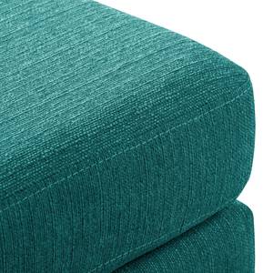 Ecksofa Croom Webstoff - Webstoff Polia: Petrol - Longchair davorstehend rechts - Ohne Hocker